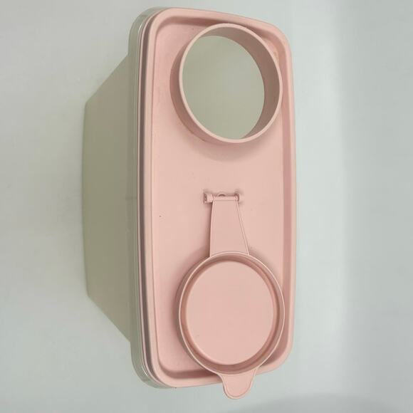 Tupperware Vintage Cereal Box Keeper/Storage Container W/ Pink Flip Lid Pour All - Picture 5 of 6